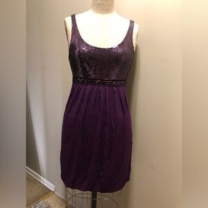 Mini Blouson Dress Sequins Tank Sleeveless